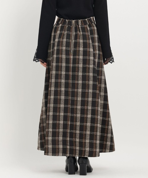 Andemiu（アンデミュウ）の「チェックジャガードフレアスカート603896（スカート・レディース・ベージュ/ブラック・FREE）」の12枚目の写真