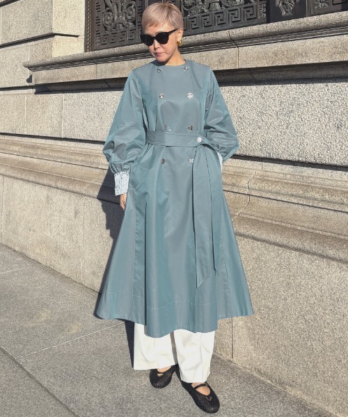 JENNE(ジェンヌ)の「シャンブレートレンチコート(撥水生地)(その他アウター・レディース・ベージュ/スモーク・LARGE/MEDIUM/SMALL/X-LARGE)」の20枚目の写真