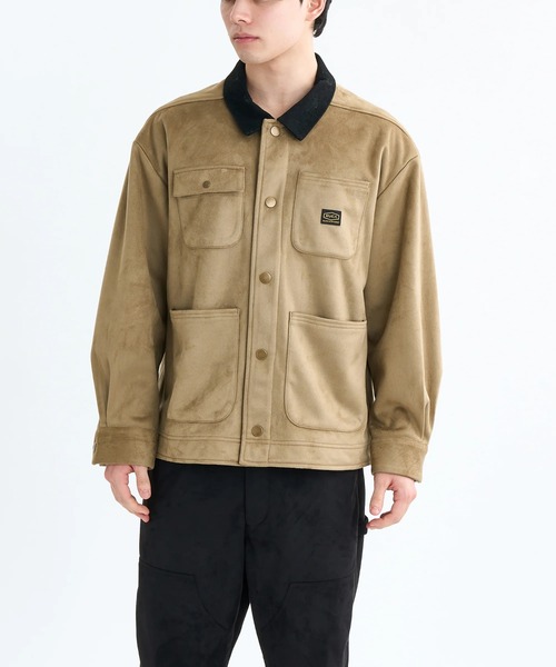 RVCA(ルーカ)の「RVCA メンズ ECO SUEDE JKT ジャケット 【2025年秋冬モデル】/ルーカエコスウェードブルゾン(ブルゾン・メンズ・ブラウン系カモフラージュ/ブラック・LARGE/MEDIUM/SMALL)」の2枚目の写真