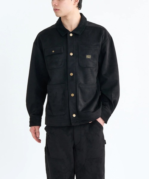 RVCA(ルーカ)の「RVCA メンズ ECO SUEDE JKT ジャケット 【2025年秋冬モデル】/ルーカエコスウェードブルゾン(ブルゾン・メンズ・ブラウン系カモフラージュ/ブラック・LARGE/MEDIUM/SMALL)」の1枚目の写真