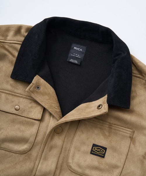 RVCA(ルーカ)の「RVCA メンズ ECO SUEDE JKT ジャケット 【2025年秋冬モデル】/ルーカエコスウェードブルゾン(ブルゾン・メンズ・ブラウン系カモフラージュ/ブラック・LARGE/MEDIUM/SMALL)」の4枚目の写真