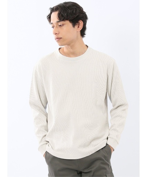 TAKA-Q(タカキュー)の「【ロンT インナー】タカキュー ウェーブジャガード クルーネック長袖Tシャツ(Tシャツ/カットソー・メンズ・グレー系その他2/ボルドー/ネイビー/ライトグレー・MEDIUM/LARGE/X-LARGE)」の3枚目の写真