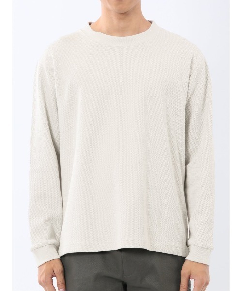 TAKA-Q(タカキュー)の「【ロンT インナー】タカキュー ウェーブジャガード クルーネック長袖Tシャツ(Tシャツ/カットソー・メンズ・グレー系その他2/ボルドー/ネイビー/ライトグレー・MEDIUM/LARGE/X-LARGE)」の13枚目の写真