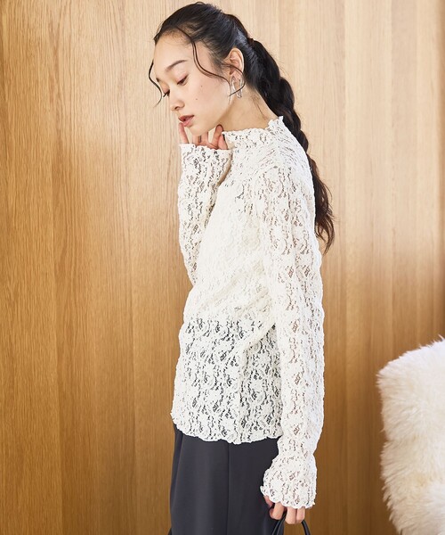 coen（コーエン）の「カットレース タートルネックトップス（Tシャツ/カットソー・レディース・オフホワイト/ブラック・M/L）」の16枚目の写真