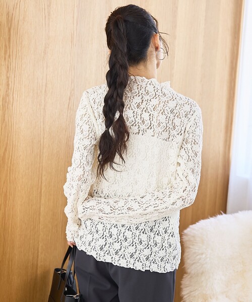 coen（コーエン）の「カットレース タートルネックトップス（Tシャツ/カットソー・レディース・オフホワイト/ブラック・M/L）」の17枚目の写真