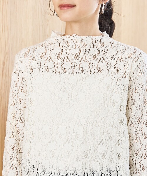 coen（コーエン）の「カットレース タートルネックトップス（Tシャツ/カットソー・レディース・オフホワイト/ブラック・M/L）」の18枚目の写真