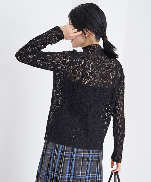 coen（コーエン）の「カットレース タートルネックトップス（Tシャツ/カットソー・レディース・オフホワイト/ブラック・M/L）」の8枚目の写真