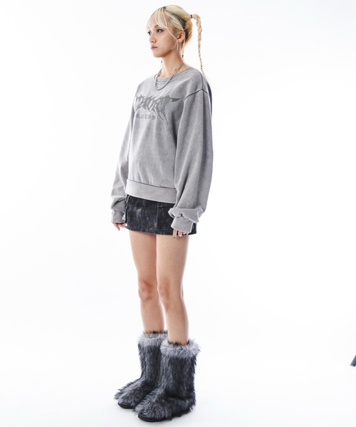 SHORT ROUND（ショートラウンド）の「SHORT ROUND/コンパクトフィットロゴプルオーバー（スウェット・メンズ・グレー/ブラック系その他・LARGE/MEDIUM）」の12枚目の写真