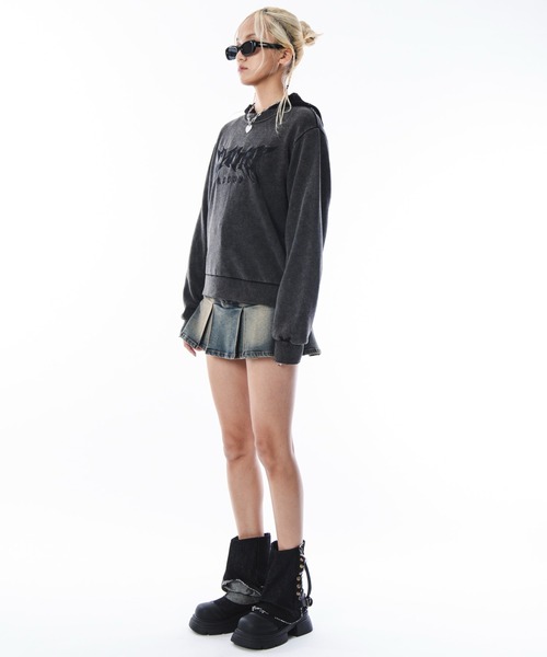 SHORT ROUND（ショートラウンド）の「SHORT ROUND/コンパクトフィットロゴプルオーバー（スウェット・メンズ・グレー/ブラック系その他・LARGE/MEDIUM）」の20枚目の写真