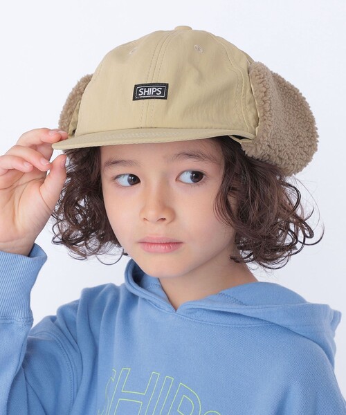 SHIPS(シップス)の「SHIPS KIDS:〈取り外し可能〉 フライトキャップ(キャップ・キッズ・ベージュ/ネイビー・LARGE/MEDIUM)」の4枚目の写真