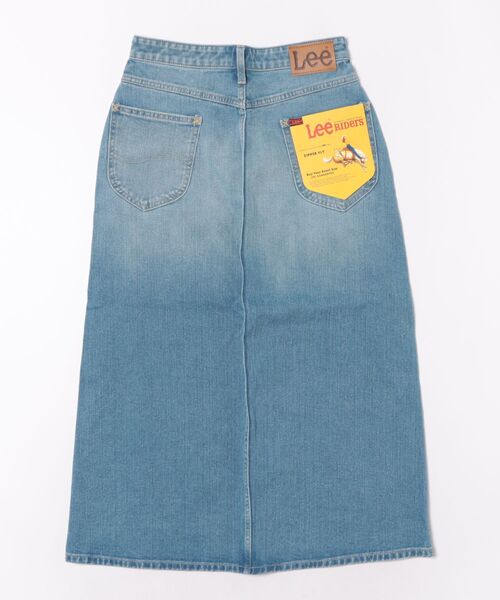 Lee（リー）の「リニューアル Lee BABE ストレッチ/ミドル丈デニムスカート 【豊富なサイズ展開XS-XL】（デニムスカート・レディース・インディゴブルー/ライトインディゴブルー・X-SMALL/MEDIUM/LARGE/X-LARGE/SMALL）」の3枚目の写真