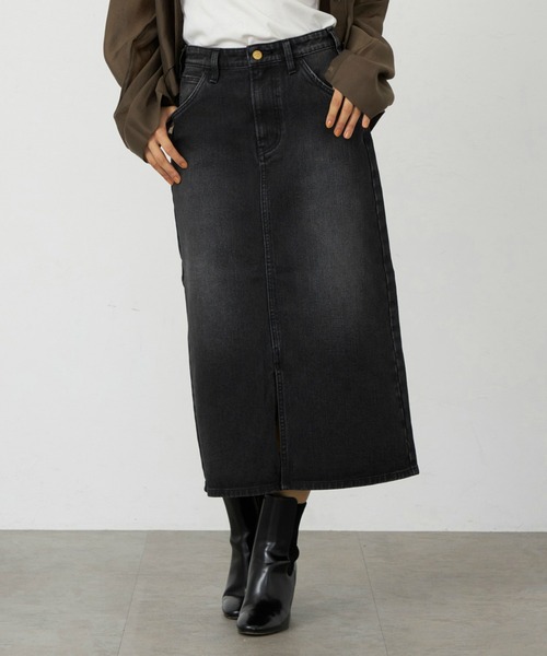 Lee（リー）の「リニューアル Lee BABE ストレッチ/ミドル丈デニムスカート 【豊富なサイズ展開XS-XL】（デニムスカート・レディース・インディゴブルー/ライトインディゴブルー/ブラック系その他・X-SMALL/MEDIUM/LARGE/X-LARGE/SMALL）」の15枚目の写真