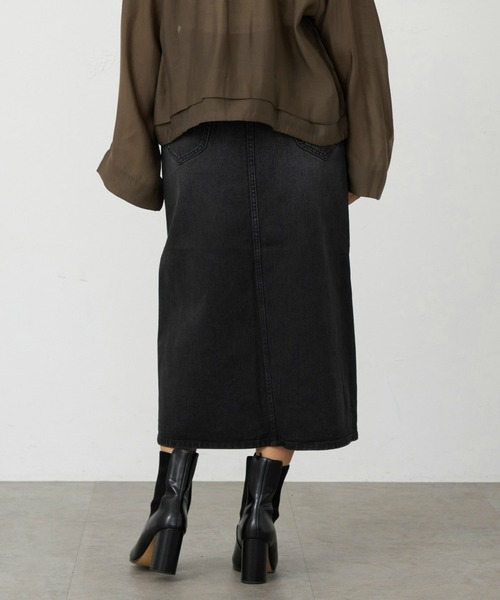 Lee（リー）の「リニューアル Lee BABE ストレッチ/ミドル丈デニムスカート 【豊富なサイズ展開XS-XL】（デニムスカート・レディース・インディゴブルー/ライトインディゴブルー/ブラック系その他・X-SMALL/MEDIUM/LARGE/X-LARGE/SMALL）」の18枚目の写真