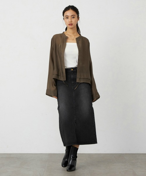 Lee（リー）の「リニューアル Lee BABE ストレッチ/ミドル丈デニムスカート 【豊富なサイズ展開XS-XL】（デニムスカート・レディース・インディゴブルー/ライトインディゴブルー/ブラック系その他・X-SMALL/MEDIUM/LARGE/X-LARGE/SMALL）」の19枚目の写真