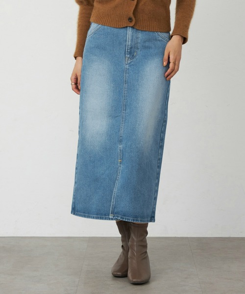 Lee（リー）の「リニューアル Lee BABE ストレッチ/ミドル丈デニムスカート 【豊富なサイズ展開XS-XL】（デニムスカート・レディース・インディゴブルー/ライトインディゴブルー/ブラック系その他・X-SMALL/MEDIUM/LARGE/X-LARGE/SMALL）」の22枚目の写真