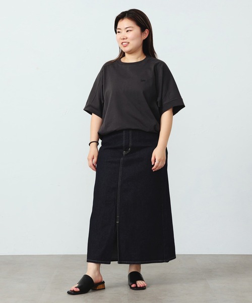 Lee（リー）の「Lee/リー リニューアル Lee BABE ストレッチ/ミドル丈デニムスカート 【豊富なサイズ展開XS-XL】（デニムスカート・レディース・インディゴブルー/ライトインディゴブルー/ブラック系その他・X-SMALL/MEDIUM/LARGE/X-LARGE/SMALL）」の10枚目の写真