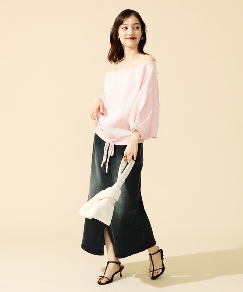 Lee（リー）の「Lee/リー リニューアル Lee BABE ストレッチ/ミドル丈デニムスカート 【豊富なサイズ展開XS-XL】（デニムスカート・レディース・インディゴブルー/ライトインディゴブルー/ブラック系その他・X-SMALL/MEDIUM/LARGE/X-LARGE/SMALL）」の7枚目の写真