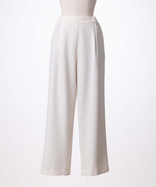 STRAWBERRY-FIELDS（ストロベリーフィールズ）の「プルックツイル_タックイージーパンツ（スラックス・レディース・ブラック/オフホワイト/グレー・1/2）」の5枚目の写真