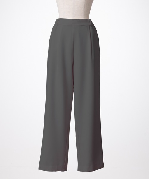 STRAWBERRY-FIELDS（ストロベリーフィールズ）の「プルックツイル_タックイージーパンツ（スラックス・レディース・ブラック/オフホワイト/グレー・1/2）」の15枚目の写真