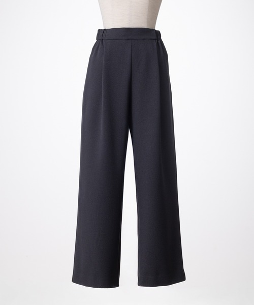 STRAWBERRY-FIELDS（ストロベリーフィールズ）の「プルックツイル_タックイージーパンツ（スラックス・レディース・ブラック/オフホワイト/グレー・1/2）」の16枚目の写真