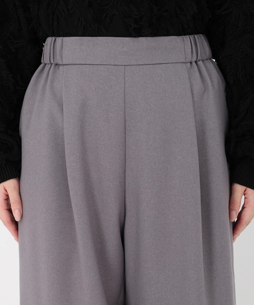 STRAWBERRY-FIELDS（ストロベリーフィールズ）の「プルックツイル_タックイージーパンツ（スラックス・レディース・ブラック/オフホワイト/グレー・1/2）」の10枚目の写真