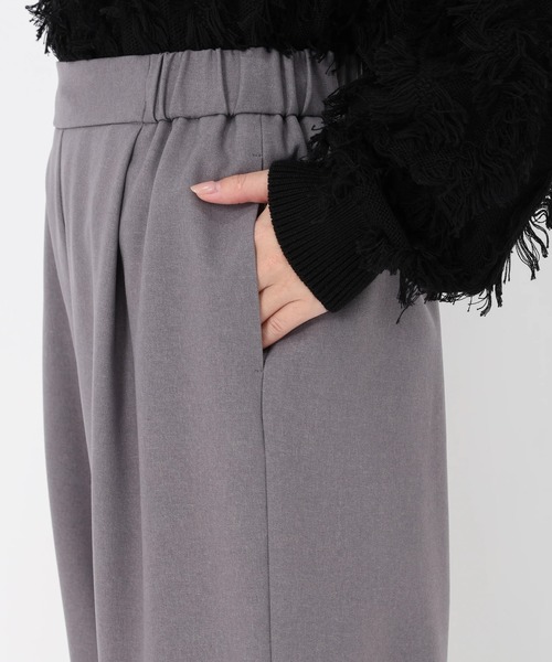 STRAWBERRY-FIELDS（ストロベリーフィールズ）の「プルックツイル_タックイージーパンツ（スラックス・レディース・ブラック/オフホワイト/グレー・1/2）」の12枚目の写真