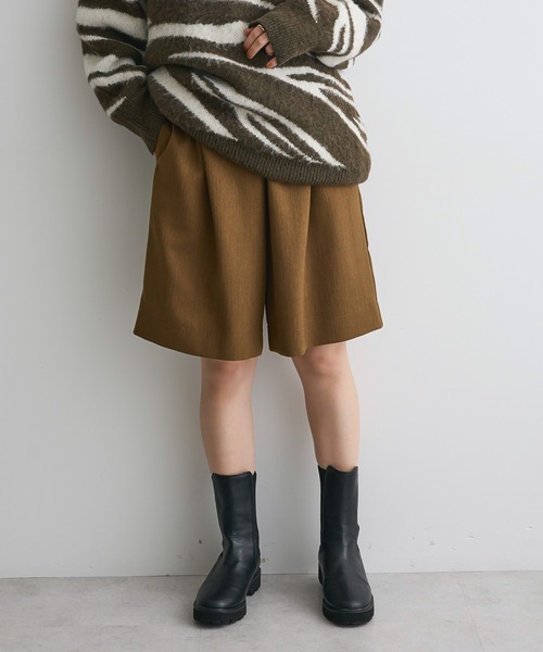 CRAFT STANDARD BOUTIQUE(クラフトスタンダードブティック)の「ウエストコードハーフパンツ◆(その他パンツ・レディース・グレー/ブラウン/ブラック・M/L)」の1枚目の写真