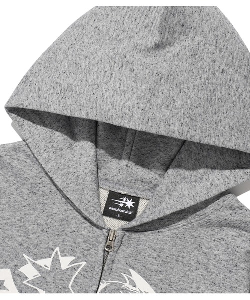 NICE GHOST CLUB（ナイスゴーストクラブ）の「A'GEM/9 × .kom 『NICE GHOST CLUB/ナイスゴーストクラブ』CHAOS GIRL HOODIE ZIP UP/アイコンガールデザイン ジップアップパーカー（パーカー・レディース・チャコールグレー/グレー・M）」の13枚目の写真