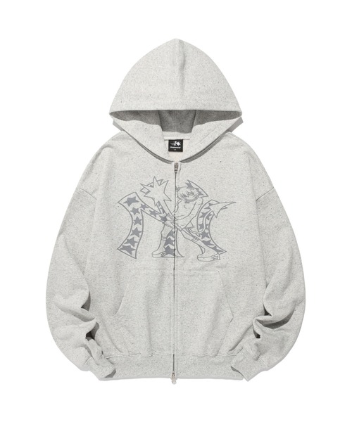 NICE GHOST CLUB（ナイスゴーストクラブ）の「A'GEM/9 × .kom 『NICE GHOST CLUB/ナイスゴーストクラブ』CHAOS GIRL HOODIE ZIP UP/アイコンガールデザイン ジップアップパーカー（パーカー・レディース・チャコールグレー/グレー・M）」の18枚目の写真