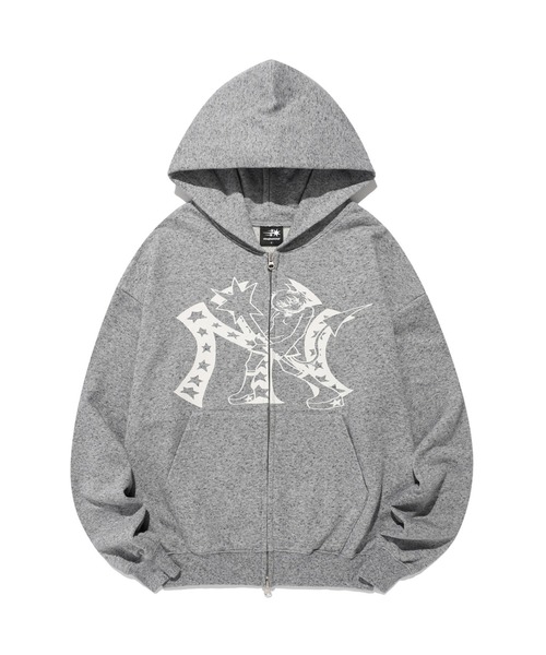 NICE GHOST CLUB（ナイスゴーストクラブ）の「A'GEM/9 × .kom 『NICE GHOST CLUB/ナイスゴーストクラブ』CHAOS GIRL HOODIE ZIP UP/アイコンガールデザイン ジップアップパーカー（パーカー・レディース・チャコールグレー/グレー・M）」の9枚目の写真