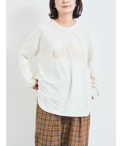 SM2(エスエムツー)の「アソートロゴロンT(Tシャツ/カットソー・レディース・オフホワイト/チャコールグレー/キナリ・F)」の4枚目の写真