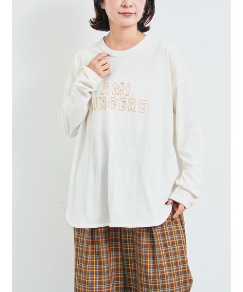 SM2(エスエムツー)の「アソートロゴロンT(Tシャツ/カットソー・レディース・オフホワイト/チャコールグレー/キナリ・F)」の5枚目の写真