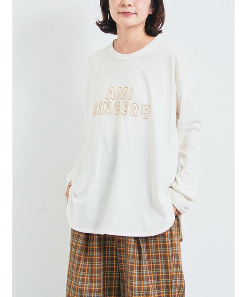 SM2(エスエムツー)の「アソートロゴロンT(Tシャツ/カットソー・レディース・オフホワイト/チャコールグレー/キナリ・F)」の6枚目の写真