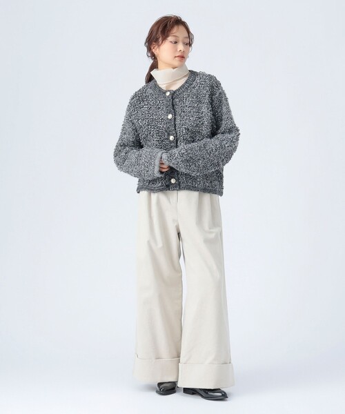 BEAMS HEART(ビームスハート)の「ループ編み カーディガン(カーディガン/ボレロ・レディース・サックスブルー/ブラック/ベージュ・FREE)」の5枚目の写真