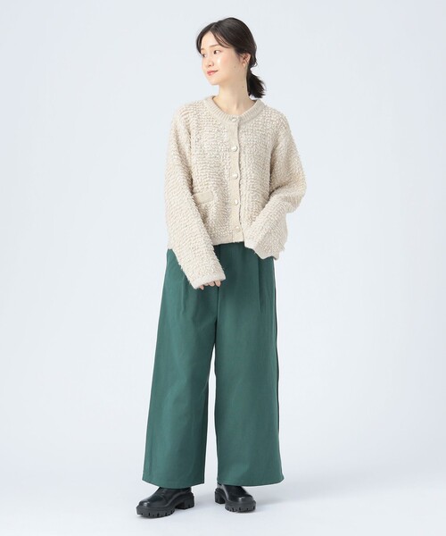 BEAMS HEART(ビームスハート)の「ループ編み カーディガン(カーディガン/ボレロ・レディース・サックスブルー/ブラック/ベージュ・FREE)」の9枚目の写真