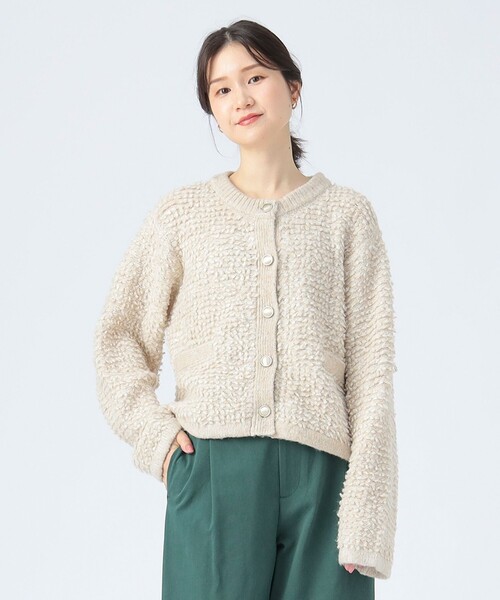 BEAMS HEART(ビームスハート)の「ループ編み カーディガン(カーディガン/ボレロ・レディース・サックスブルー/ブラック/ベージュ・FREE)」の11枚目の写真