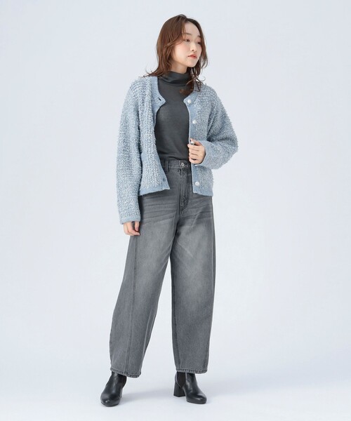 BEAMS HEART(ビームスハート)の「ループ編み カーディガン(カーディガン/ボレロ・レディース・サックスブルー/ブラック/ベージュ・FREE)」の12枚目の写真