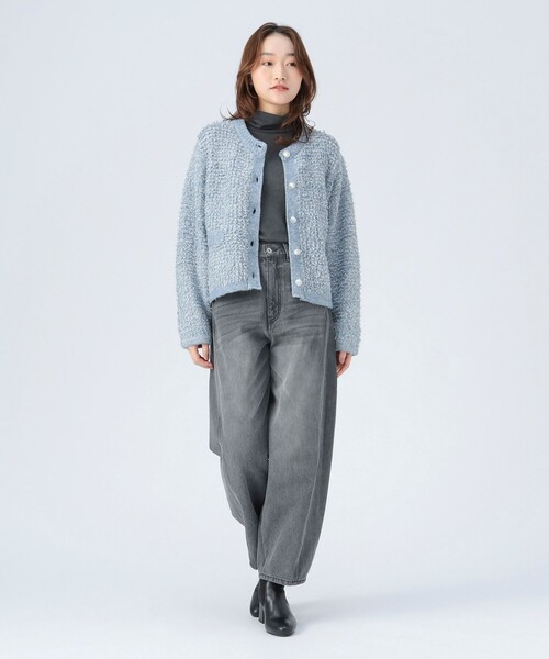 BEAMS HEART(ビームスハート)の「ループ編み カーディガン(カーディガン/ボレロ・レディース・サックスブルー/ブラック/ベージュ・FREE)」の13枚目の写真