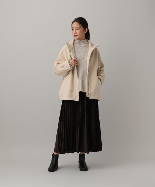 GLOBAL WORK（グローバルワーク）の「MATINEE LINE/ウーリーツイルスタンドブルゾン/603321（ブルゾン・レディース・アイボリー/チャコール・MEDIUM/LARGE）」の4枚目の写真