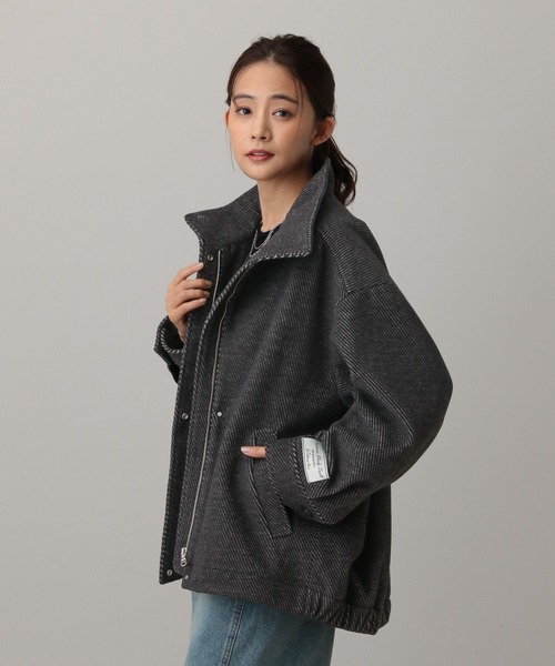 GLOBAL WORK（グローバルワーク）の「MATINEE LINE/ウーリーツイルスタンドブルゾン/603321（ブルゾン・レディース・アイボリー/チャコール・MEDIUM/LARGE）」の9枚目の写真