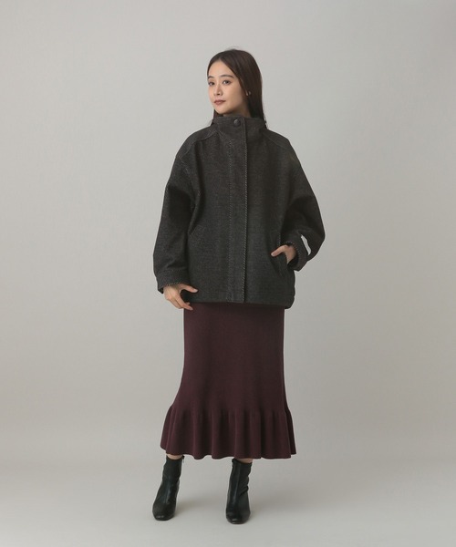 GLOBAL WORK（グローバルワーク）の「MATINEE LINE/ウーリーツイルスタンドブルゾン/603321（ブルゾン・レディース・アイボリー/チャコール・MEDIUM/LARGE）」の11枚目の写真