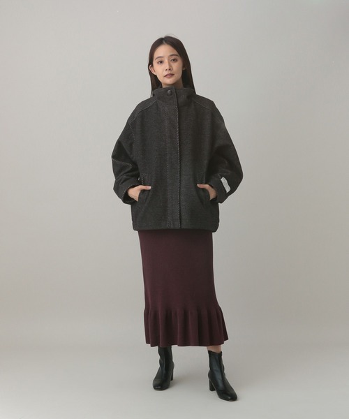 GLOBAL WORK（グローバルワーク）の「MATINEE LINE/ウーリーツイルスタンドブルゾン/603321（ブルゾン・レディース・アイボリー/チャコール・MEDIUM/LARGE）」の12枚目の写真