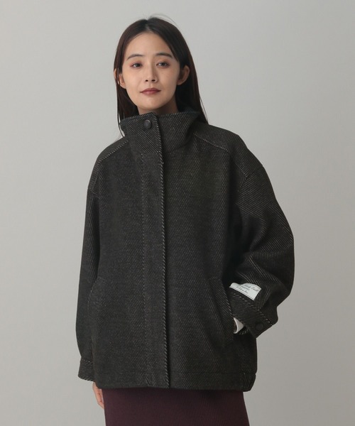 GLOBAL WORK（グローバルワーク）の「MATINEE LINE/ウーリーツイルスタンドブルゾン/603321（ブルゾン・レディース・アイボリー/チャコール・MEDIUM/LARGE）」の13枚目の写真