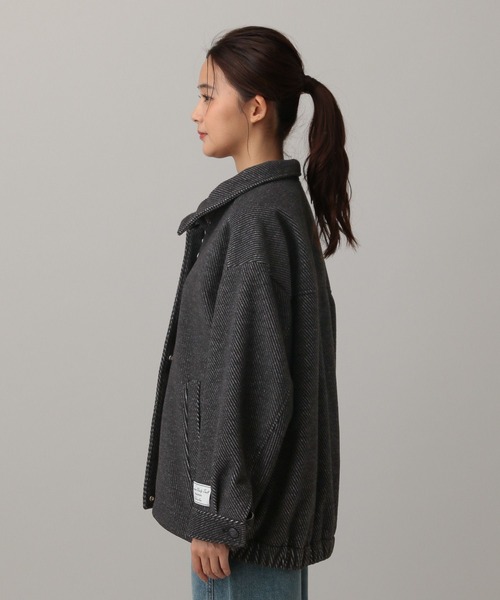 GLOBAL WORK（グローバルワーク）の「MATINEE LINE/ウーリーツイルスタンドブルゾン/603321（ブルゾン・レディース・アイボリー/チャコール・MEDIUM/LARGE）」の16枚目の写真