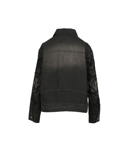 VIVAMUS(ヴィヴァムス)の「DENIM LACE JACKET(デニムジャケット・レディース・ブルー/ブラック・3/1)」の4枚目の写真