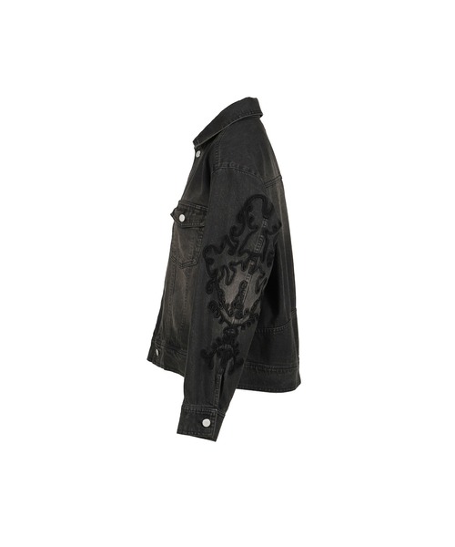 VIVAMUS(ヴィヴァムス)の「DENIM LACE JACKET(デニムジャケット・レディース・ブルー/ブラック・3/1)」の5枚目の写真