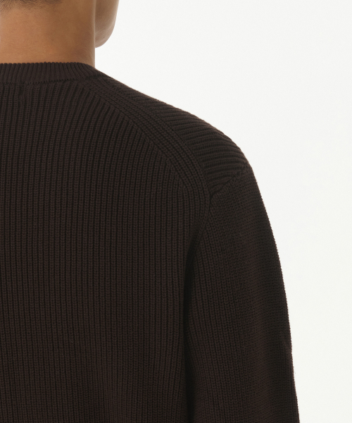 MUSINSA STANDARD（ムシンサスタンダード）の「コットンリブクルーネックニット[ブラウン]（ニット/セーター・メンズ・その他・XX-LARGE/SMALL/MEDIUM/LARGE/X-LARGE）」の4枚目の写真