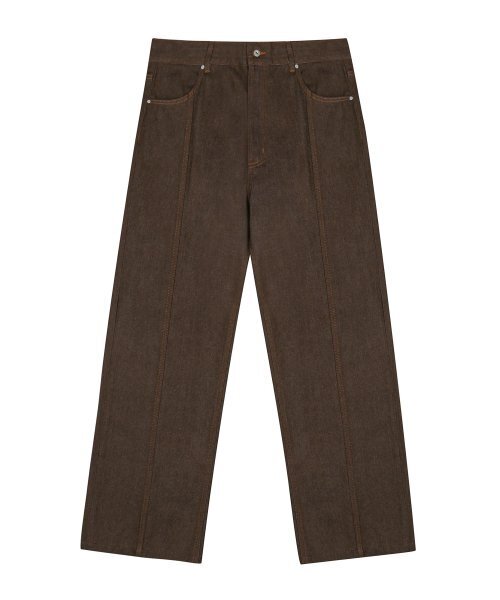 TRILLION(トリリオン)の「ウォッシュステッチデニムパンツ(BROWN)(デニムパンツ・レディース・その他・MEDIUM/LARGE/X-LARGE)」の5枚目の写真