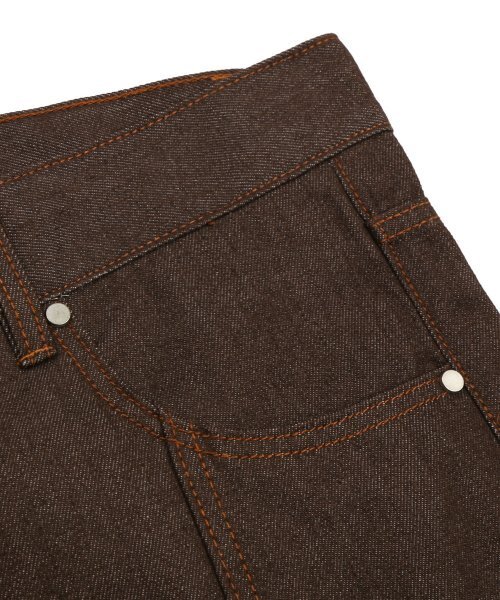 TRILLION(トリリオン)の「ウォッシュステッチデニムパンツ(BROWN)(デニムパンツ・レディース・その他・MEDIUM/LARGE/X-LARGE)」の2枚目の写真