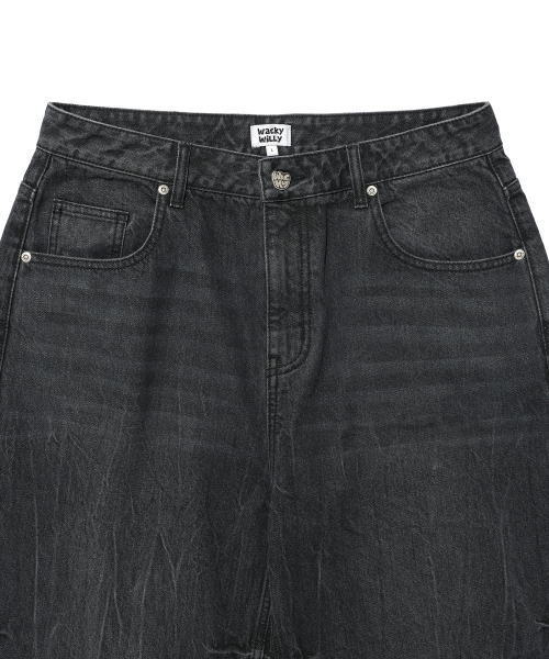 Wacky WiLLy(ワッキーウィリー)の「バルーンフィットデニムパンツブラック(デニムパンツ・レディース・その他・SMALL/MEDIUM/LARGE)」の4枚目の写真